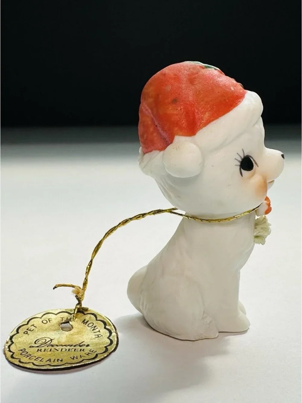 Napcoware Christmas Reindeer Figurine Pet Of The Month December Tag Japan 9879